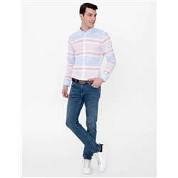 Turuncu Slim Fit Uzun Kollu Gömlek