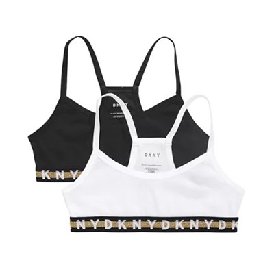 DKNY Big Girls 2-Pk. Ribbed Bralettes
