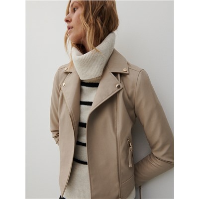 Bikerjacke in Lederoptik