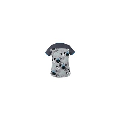 UA Floral Comfort Silver Scrub Top