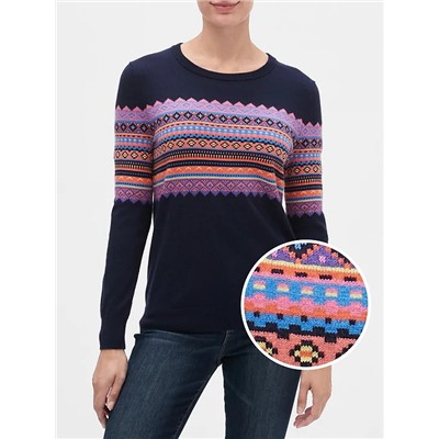 Pattern Crewneck Sweater