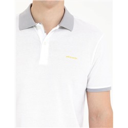 Beyaz Slim Fit Polo Yaka Tişört
