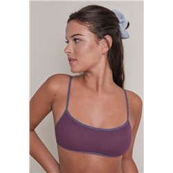 Sujetador top algodón copas extraíbles burgundy