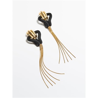Pendientes largos cascada contraste -Studio