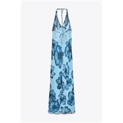 HALTER PRINTED LONG DRESS