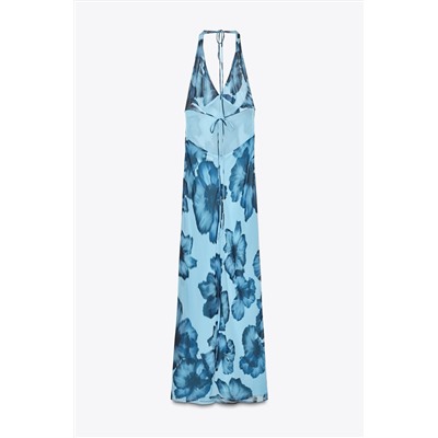 HALTER PRINTED LONG DRESS