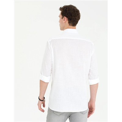 Haki Slim Fit Uzun Kollu Gömlek