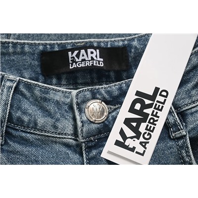 Женские прямые джинсы Kar*l Lagerfel*d со строчками в виде "стрелки"