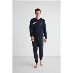 U.S. Polo Assn. - Erkek Lacivert Yuvarlak Yaka Pijama Takımı 18703