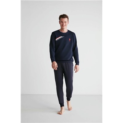 U.S. Polo Assn. - Erkek Lacivert Yuvarlak Yaka Pijama Takımı 18703