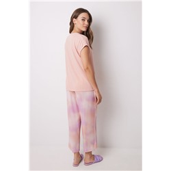 Pijama Capri estampado tiedye naranja