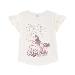 Toddler Floral Horse Flutter Tee
