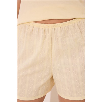 Pijama corto tirantes algodón amarillo