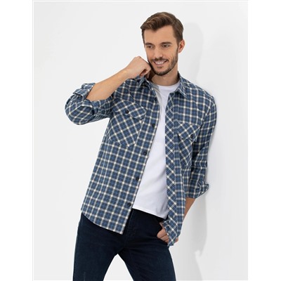 İndigo Comfort Fit Uzun Kollu Gömlek
