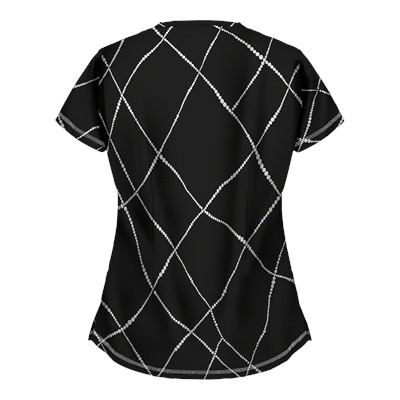 UA Pearls of Wisdom Black Print Scrub Top
