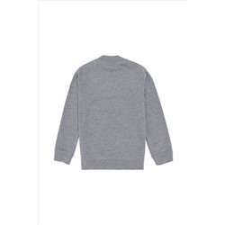 Erkek Çocuk Gri Melanj Basic Bisiklet Yaka Sweatshirt