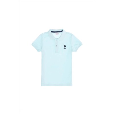 Erkek Çocuk Su Yeşili Basic Polo Yaka T-Shirt