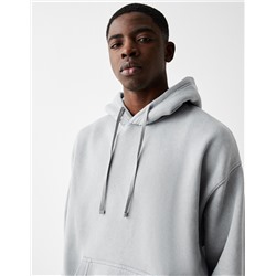 Faded-effect boxy fit hoodie