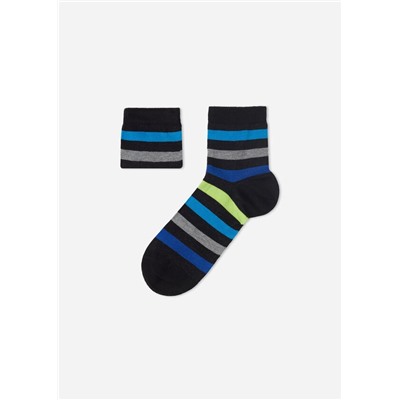 Kurze Socken mit Streifen für Jungen