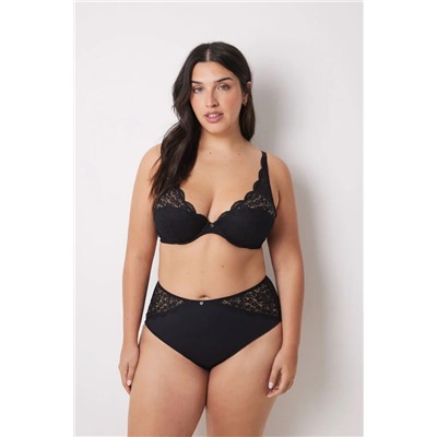 INTUITIVE Sujetador halter relleno encaje negro