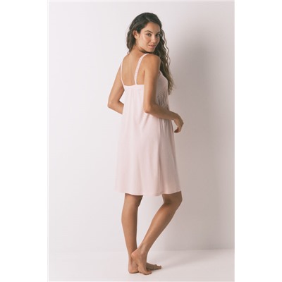 Camisón midi "maternity" algodón rosa