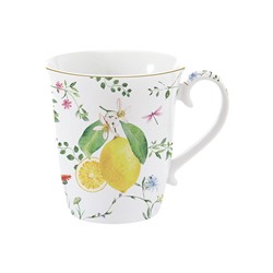 Кружка, 275 мл, фарфор P, белая, Цветы и лимоны, Fleurs et Citrons, 62846