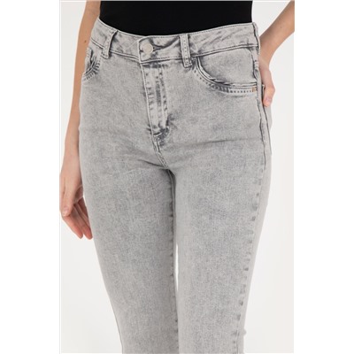 Kadın Gri Skinny Fit Jean Pantolon