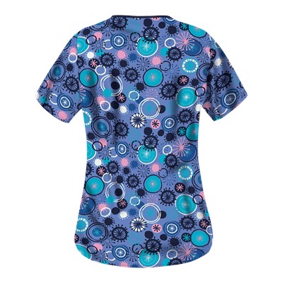 UA Signature Circle Ceil Five-Pocket Print Scrub Top