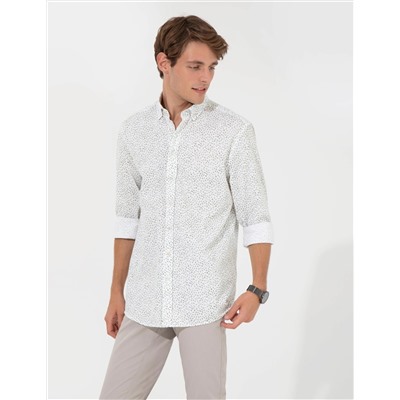 Yeşil Slim Fit Uzun Kollu Gömlek