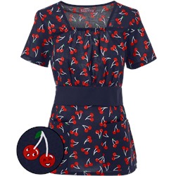 Koi Scrubs Cherry Jubilee Print Top