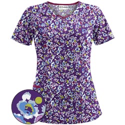 UA Passion Posies Grape Scrub Top