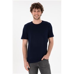 Erkek Regular Fit Bisiklet Yaka Lacivert Basic Tişört