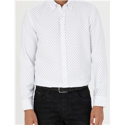 Lacivert Slim Fit Uzun Kollu Gömlek