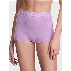 Logo Cotton High-Waist Boyshort Panty