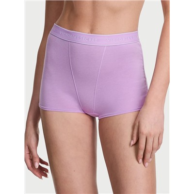 Logo Cotton High-Waist Boyshort Panty