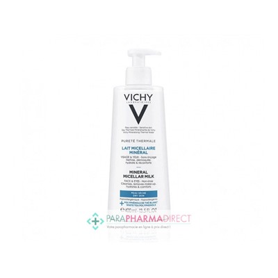 Vichy Pureté Thermale Lait Micellaire Minéral Nettoyant Peaux Sèches 400ml
