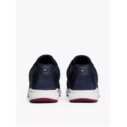 Mixed-Texture Suede Runner Sneaker