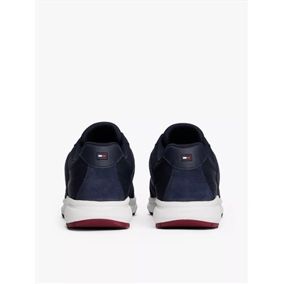 Mixed-Texture Suede Runner Sneaker