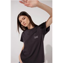 Lee Regular Fit Normal Kesim %100 Pamuk Bisiklet Yaka Antrasit Tişört LV01EH