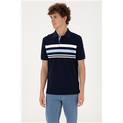Erkek Regular Fit Polo Yaka Lacivert Tişört