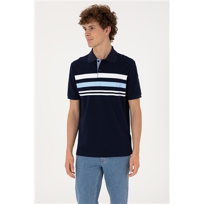 Erkek Regular Fit Polo Yaka Lacivert Tişört