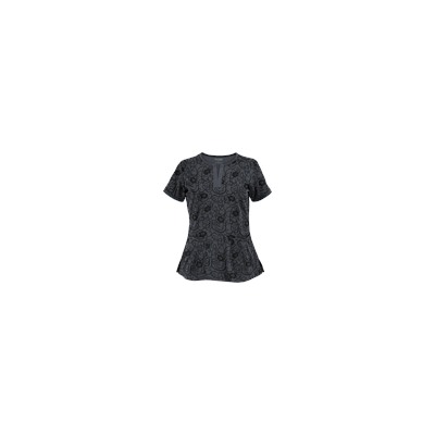 Advantage STRETCH by Butter-Soft™ Floral Conversation Pewter Stretch Scrub Top