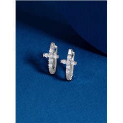 Серьги из серебра с фианитами родированные 925 пробы 11-0792р