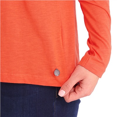 Damen Langarmshirt mit Knopfleiste im Rücken