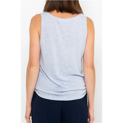 Camiseta de tirantes de lino Azul pastel