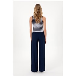 Kadın Lacivert Loose Fit Kanvas Pantolon