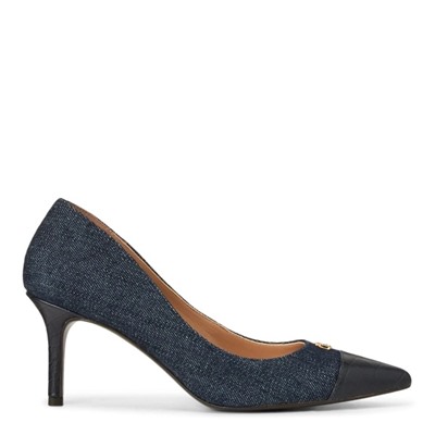 Lanette Cap-Toe Denim Pump
