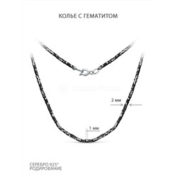 Колье из серебра с гематитом родированное ОГТ1-8099