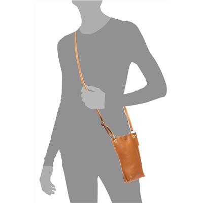 Bandolera de piel Camel
