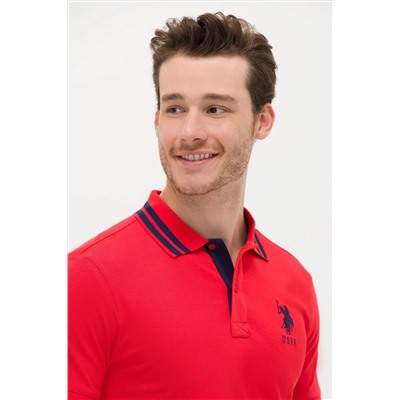 Erkek Kırmızı Basic Polo Yaka Tişört